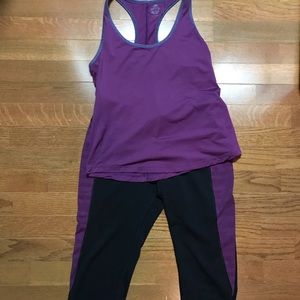 Purple and black activewear set